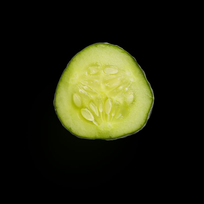 A cucumber slice