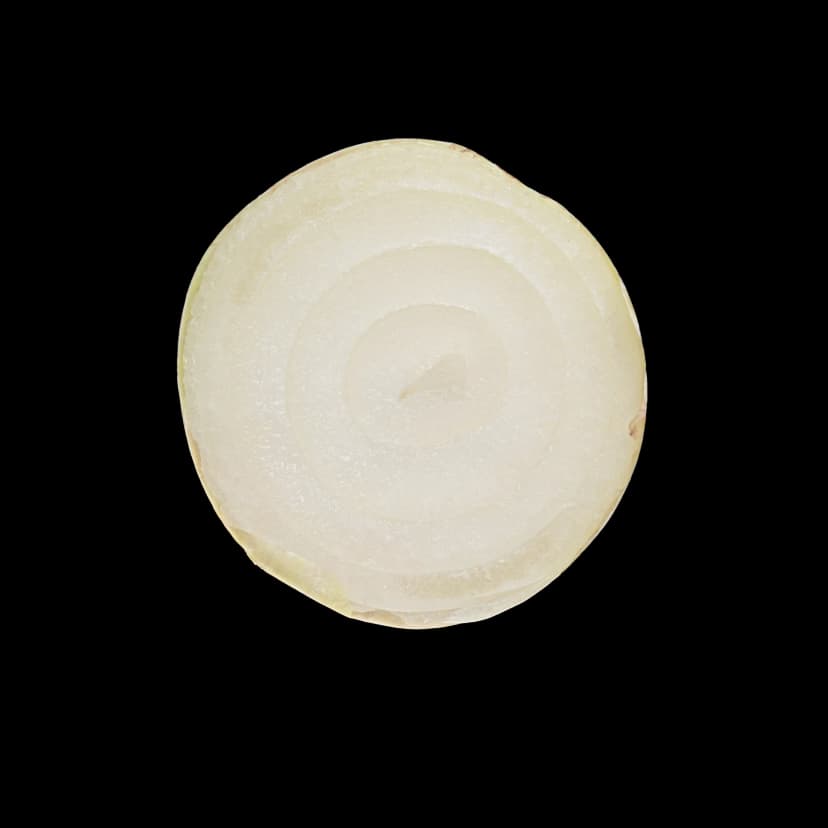 An onion cut in half